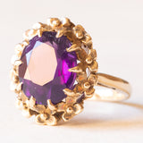 Vintage 9K Yellow Gold Amethyst (approx. 3.50ct) Cocktail Ring, 70s