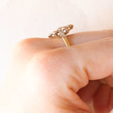 Antiker 18-Karat-Gelb- und Weißgold-Diamant-Blumenring im alten europäischen Schliff (ca. 0.88 ctw), 20er Jahre