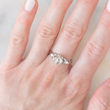 Solitario antico in oro bianco 18K con diamante di taglio rosa coroné (0.60ct ca.), anni ‘20/‘30