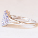 Vintage-Ring aus 9-karätigem Weißgold mit Tansaniten (ca. 0.96 ctw), 2006