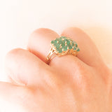 Vintage-Ring aus 14-karätigem Gelbgold mit Smaragden (ca. 2.70 Karat), 80er Jahre