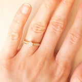 Anello a margherita vintage in oro giallo 14K con diamanti di taglio brillante (0.25ctw ca.), anni ‘70/‘80