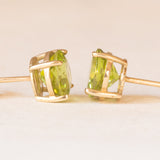 Vintage-Ohrringe aus 9-karätigem Gelbgold mit Lichtpunkten und grünen Peridoten (ca. 2 ctw)