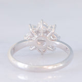 Anello a margherita in platino con diamanti (1ctw), anni ‘90