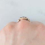 Anello vintage in oro giallo 14K con granato di taglio marquise (0.50ct ca.), anni ‘60