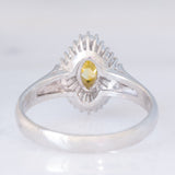 Anello ballerina in platino con diamante giallo (0.35ct) e diamanti bianchi (0.35ctw), anni ‘2000