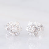 Orecchini a fiore vintage in platino con diamanti (1ctw)
