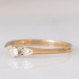 Trilogy vintage in oro giallo 9K con diamanti (centrale di taglio brillante e di 0.10ct ca.), anno 1995