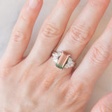 Anello in platino con tormalina watermelon (2.60ct) e diamanti (0.44ctw), anni ‘2000
