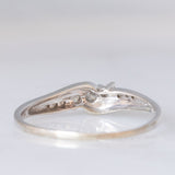 Anello vintage in oro bianco 9K con diamanti di taglio brillante (0.17ctw ca.), anni ‘90