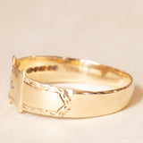 Vintage-Gürtelschnallenring aus 9-karätigem Gelbgold mit Diamant, 1993