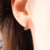 Vintage-Ohrringe aus 9-karätigem Gelb- und Weißgold mit Amethysten und Diamanten