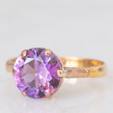Vintage Solitärring aus 9 Karat Gelb- und Roségold mit Amethyst (ca. 1.80 ct)