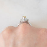 Anello ballerina in platino con diamante giallo (0.35ct) e diamanti bianchi (0.35ctw), anni ‘2000