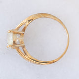 Solitario vintage in oro giallo 9K con quarzo rutilato (1.35ct)