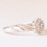 Anello vintage in oro bianco 9K con diamanti (0.20ctw ca.), anni ‘60/‘70