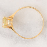 Solitario vintage in oro giallo 9K con quarzo (1.50ct ca.), anni ‘90