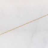 Collana con catenina vintage in oro giallo 9K e con ciondolo antico in oro giallo 9K con acquamarina (0.70ct ca.)