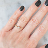 Vintage Solitärring aus 14-karätigem Gelbgold mit Diamant im alten europäischen Schliff (ca. 0.16 ct), 50er Jahre