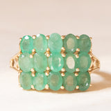 Vintage-Ring aus 14-karätigem Gelbgold mit Smaragden (ca. 2.70 Karat), 80er Jahre