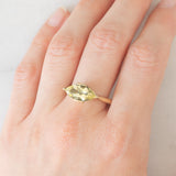 Anello da cocktail vintage in oro giallo 8K con quarzo citrino di taglio marquise (1.70ct ca.), anni ‘70/‘80