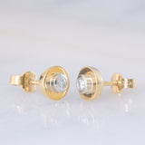 Orecchini punto luce vintage in oro giallo 8K con diamanti (0.12ctw ca.), anni ‘70