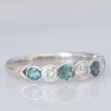Veretta vintage in platino con alessandriti (0.43ctw) e diamanti (0.51ctw), anni ‘80/‘90