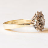 Antique 14K yellow gold and silver daisy ring with rose cut diamonds (approx. 0.60ctw), late 800s