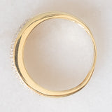 Anello a fascia vintage in oro giallo 14K con pavé di diamanti (0.50ctw ca.), anni ‘70