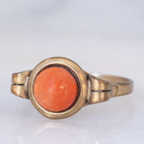 Vintage 8K Yellow Gold Orange Coral Ring, 60s