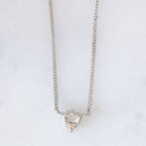 Collana vintage in platino con diamante a cuore (1ct)