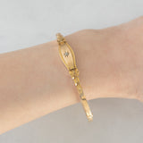 Bracciale rigido antico in oro giallo 9K con diamante di taglio rosetta, primi del ‘900