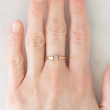 Solitario vintage in oro giallo 9K con diamante di taglio brillante (0.10ct ca.), anno 1989