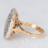 Antiker Patch-Ring aus 18 Karat Gelbgold und Silber mit Diamanten im Rosenschliff (ca. 1.40 ctw), Anfang des 900. Jahrhunderts