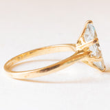 Französischer Vintage-Ring aus 18 Karat Gelbgold mit Aquamarin (ca. 1.50 ct), 60er/70er Jahre