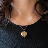 Herzförmiger Vintage-Fotoanhänger aus 9-karätigem Gelbgold, 60er Jahre