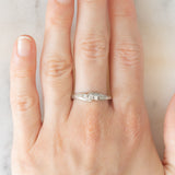 Anello vintage in oro bianco 9K con diamanti di taglio brillante (0.17ctw ca.), anni ‘90