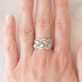 Anello “pianta con foglie” in platino con diamanti (1.50ctw), anni ‘90/anni ‘2000