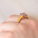 Anello da cocktail vintage in oro giallo 9K con ametrina (1.38ct)