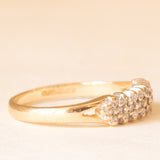 Anello vintage in oro giallo 9K con diamanti (0.15ctw ca.), anno 1993