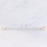 Orecchini pendenti vintage in oro bianco 18K con diamanti (0.44ctw)