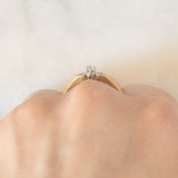 Trilogy vintage in oro giallo 9K con diamanti (centrale di taglio brillante e di 0.10ct ca.), anno 1995