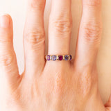 Vintage-Ring aus 9-karätigem Gelbgold mit Amethysten, Turmalin und Iolithen, 2005