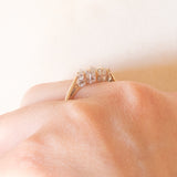 Vintage-Trilogie aus 9-karätigem Gelbgold mit Diamanten im Brillantschliff (ca. 0.25 ctw), ca. 70er/80er Jahre.