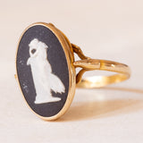 Vintage-Ring aus 9-karätigem Gelbgold mit Jaspis, 1975