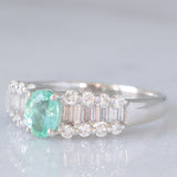Anello vintage in platino con tormalina paraiba (0.76ct) e diamanti (0.71ctw), anni ‘90/anni ‘2000