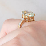 Anello da cocktail vintage in oro giallo 9K con ametista Rio Grande (4.60ct ca.) e zirconi bianchi