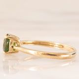 Solitario vintage in oro giallo 8K con cromodiopside (1ct ca.), anni ‘80
