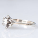 Anello a margherita vintage in oro bianco 18K con diamanti (0.36ctw ca.), anni ‘60/‘70