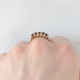 Anel vintage em ouro amarelo 9K com granadas (aproximadamente 0.50 ct), década de 70.